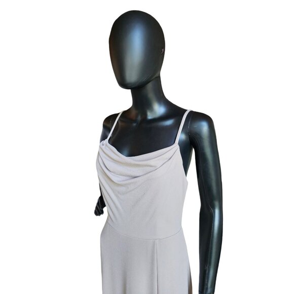 Muted Lavender Stretch Crepe - Birdey Grey - Formal Gown - Picture 4 of 6